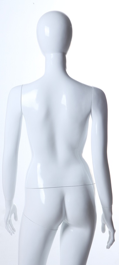 Female Fiberglass Glossy White LS7 Egghead Mannequin 