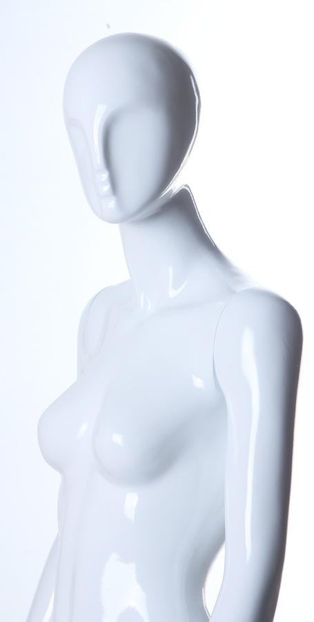 Female Fiberglass Glossy LGL3 Mannequin White -Black