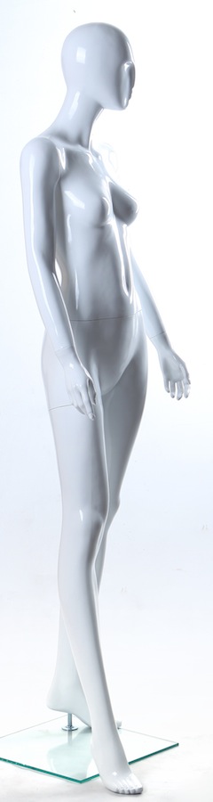 Female Fiberglass Glossy LGL3 Mannequin White -Black