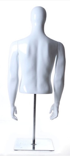 MALE EGGHEAD DRESS FORM TORSO WHITE GLOSS DBL6