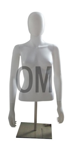 FEMALE MANNEQUIN TABLE TOP DRESS FORM EGGHEAD TORSO WHITE W/BASE (EHF