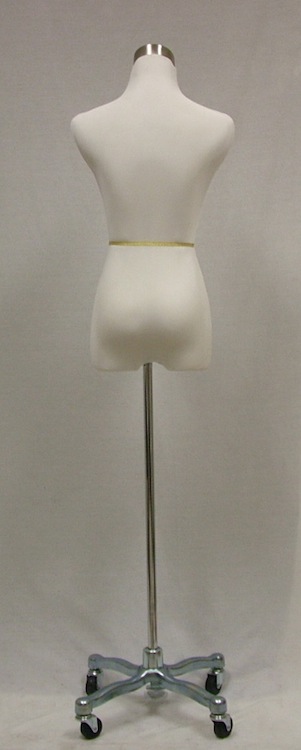 Female White Mannequin Dress Form Steel Rolling Tripod Base