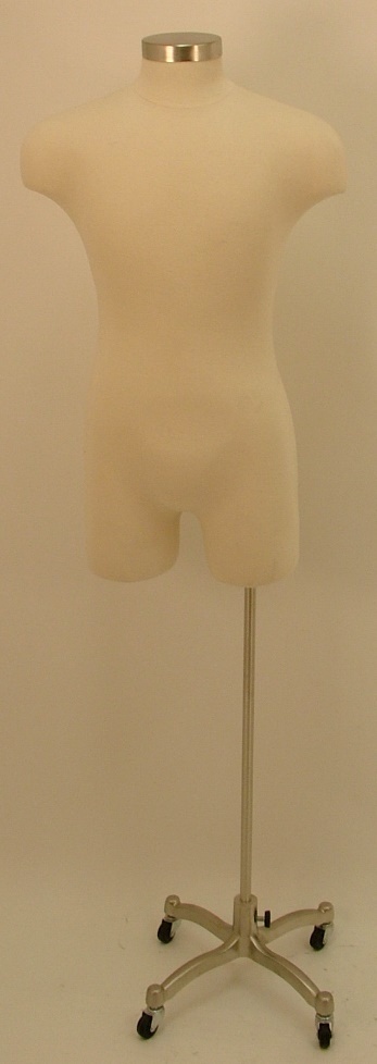 Male Dress Form Mannequin + Pinnable Rolling Base