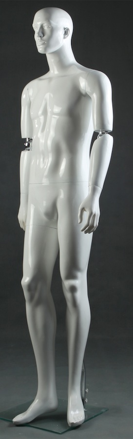 Flexible Arms Male White Mannequin Form PGL13