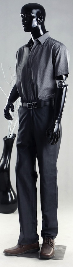 Flexible Arms Male Black Mannequin Form PGL13